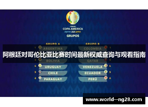 阿根廷对哥伦比亚比赛时间最新权威查询与观看指南